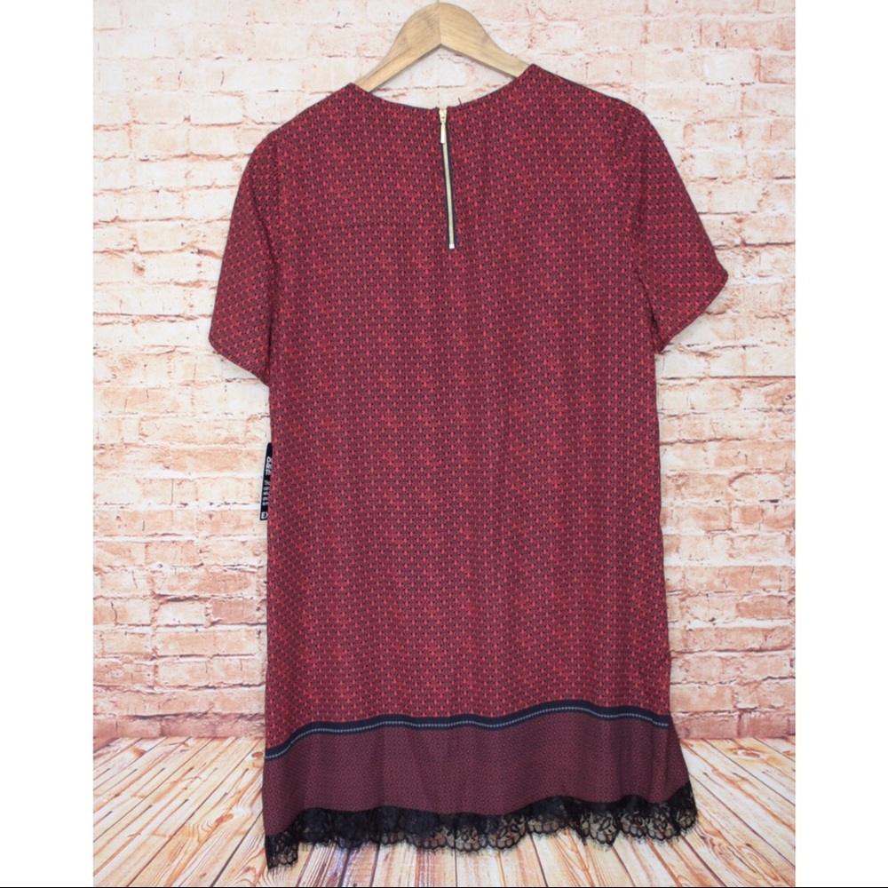 Express | Multi Pattern Shift Dress Black/Red NWT - image 2